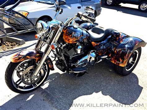 Vampire Themed Harley Davidson Freewheeler Trike Painted By Airbrush