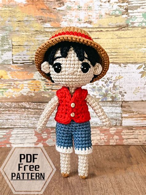 One Piece Character Crochet Luffy Pdf Amigurumi Free Pattern Lovelycraft