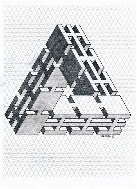 Impossible On Behance 3d Pencil Drawings Graph Paper Drawings Graph
