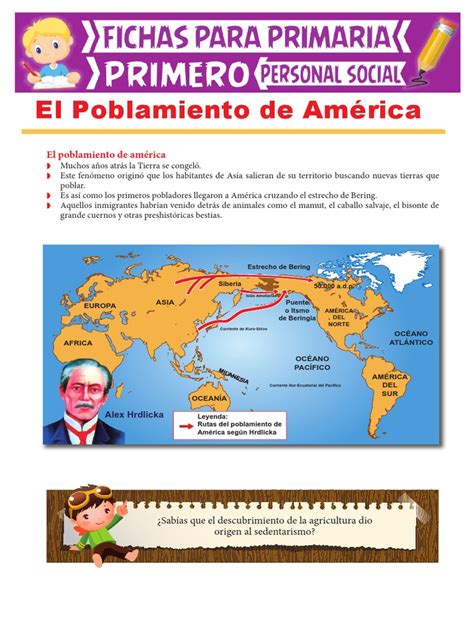 El Poblamiento De América Para Pimer Grado De Primaria Nómada Américas