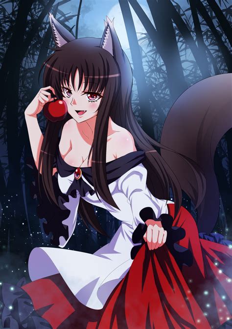 Anime Girl With Black Hair And Wolf Ears