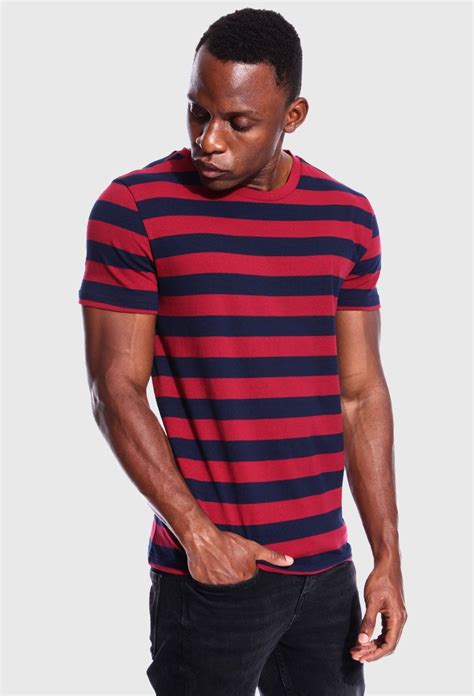 navy red stripe shirt red stripe striped red tee stylish mens outfits stripes fashion red