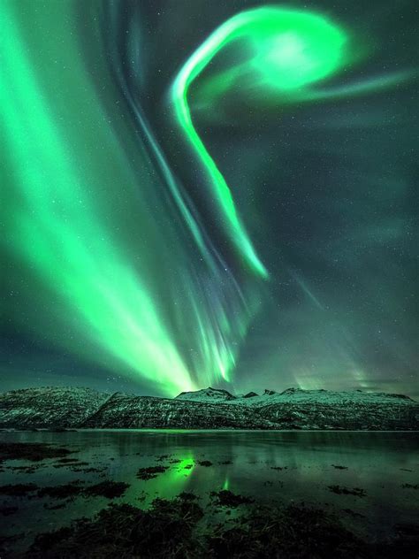 Aurora Borealis Over Mountains Photograph by Tommy Eliassen/science ...