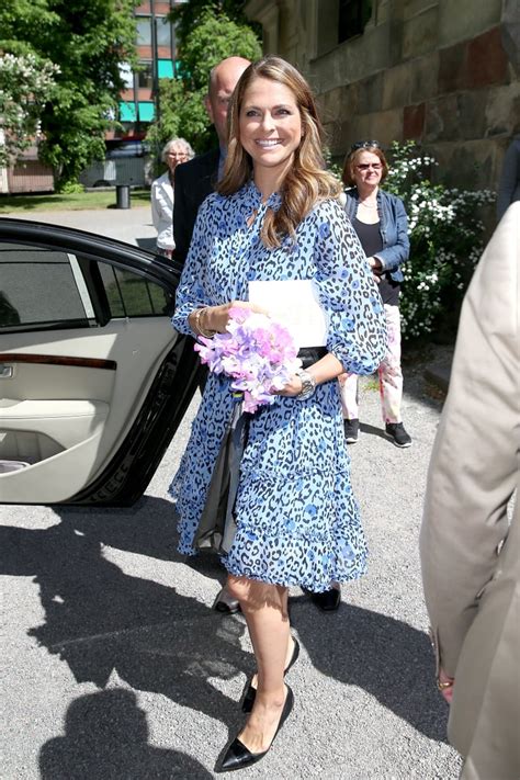 A Printed Dress With A Pussy Bow Princess Madeleine Of Sweden Style