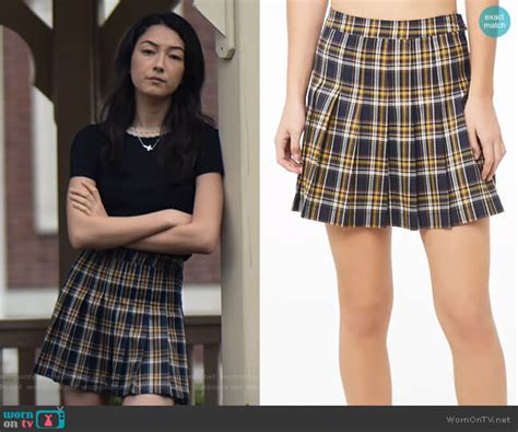 Wornontv Helenas Plaid Pleated Mini Skirt On The Society Natasha