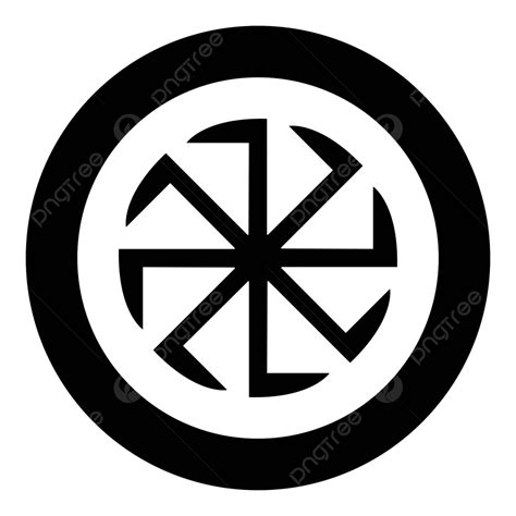 Black Vector Illustration Of The Kolovrat Sun Symbol A Simple Slavic