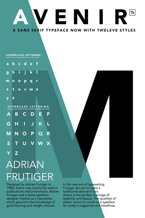 Type Specimen Poster Avenir Emily Gorski Typeface Poster