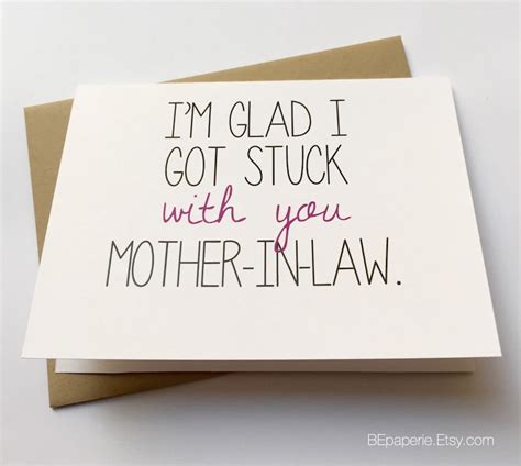 Mother In Law Card Funny Card For Mother In Law Funny Etsy