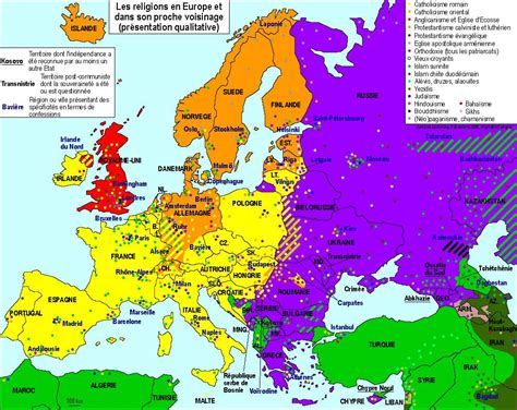 Map Of Religions In Europe In French 1002 X 795 Map Europe Map