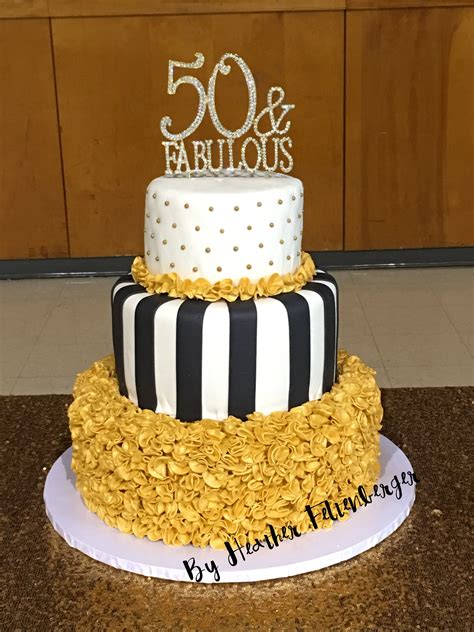 15 Best New Black Silver And Gold 50th Birthday Cake
