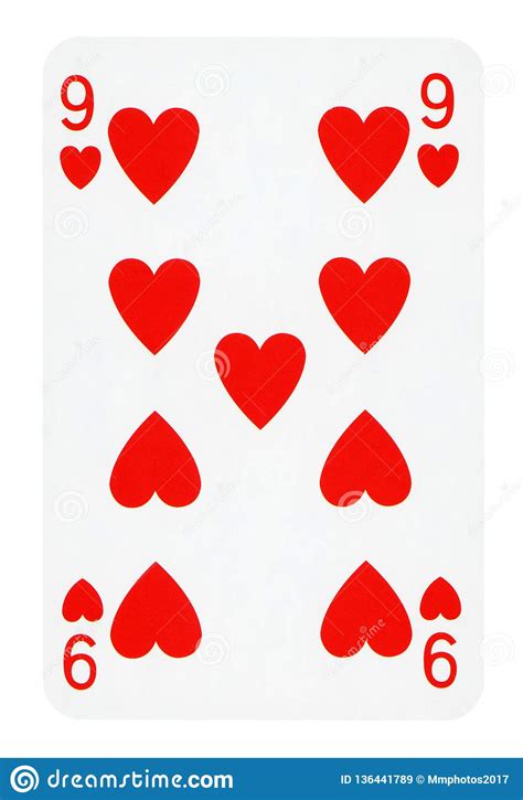 Many play that the pot is only won if a single player wins or at least ties all three hands. Nine Of Hearts Playing Card - Isolated On White Stock ...