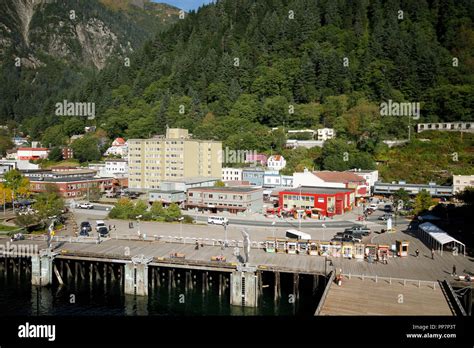 Aerial View Of Juneau Alaska From A Cruise Ship Stock Photo Alamy