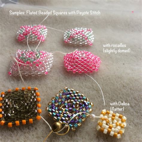 Flat Beaded Square With Peyote Stitch How To ・clearlyhelena