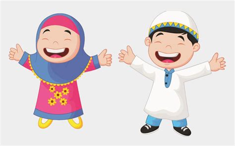 Muslim Cartoon Child Illustration Gambar Kartun Anak Muslim Lihat