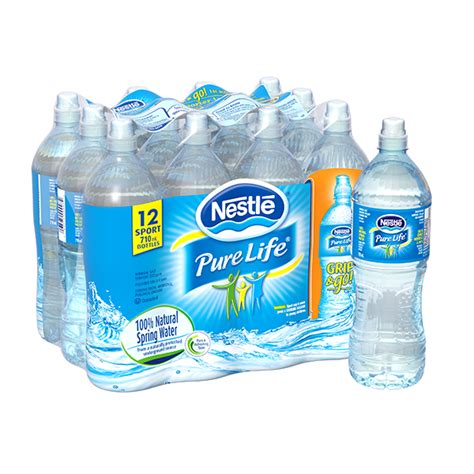 A four (4) bottle/case minimum delivery required. Nestlé® Pure Life® Natural Spring Water 710 ml PET Bottles ...