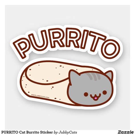 Purrito Cat Burrito Sticker In 2021 Cat Stickers Cute