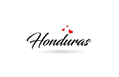 Honduras Name Country Word With Three Red Love Heart Creative