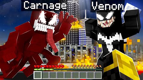 Invocamos A Carnage Vs Venom En Minecraft 😈 Youtube