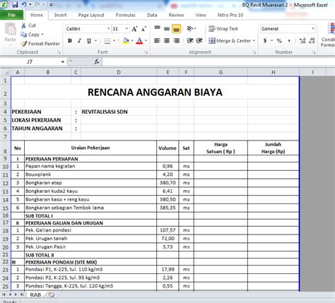 Contoh Rab Renovasi Rumah 2 Lantai Excel Rab Anggaran Biaya Rencana