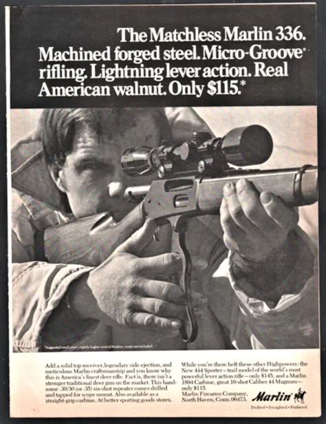 Marlin Lever Action Rifle Print Ad Shown W Original Price