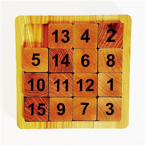 Wooden Numbers Puzzle Game 15 Etsy