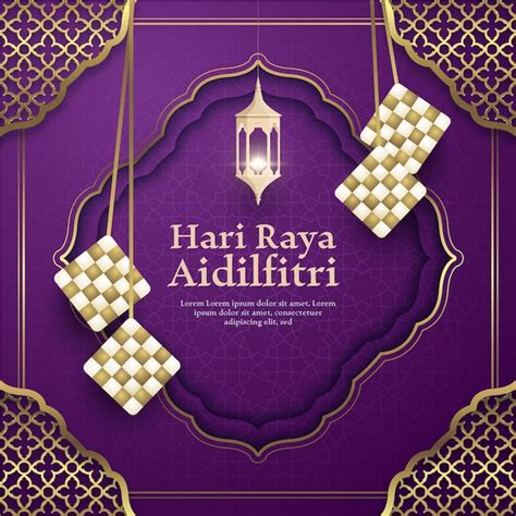 Free Vector Realistic Eid Al Fitr Hari Raya Aidilfitri Illustration
