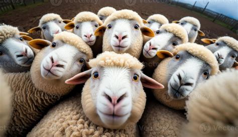 Funny Sheep Take A Selfie On The Farm 22335081 Stock Photo At Vecteezy
