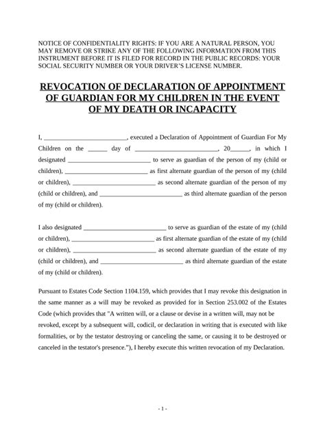 Revocation Appointment Form Fill Out And Sign Printable Pdf Template