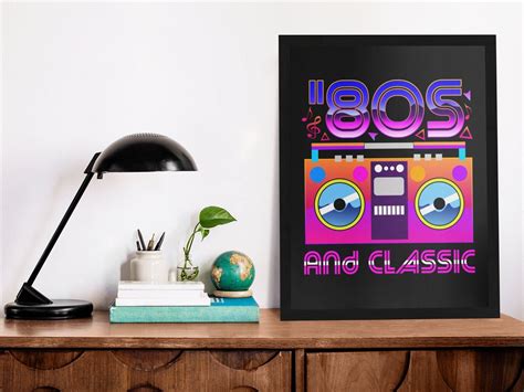 80s And Classic Poster 80s Wall Art Canvas Wooden Black Etsy