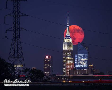 Full Moon Over New York City By Peteralessandria New York City City