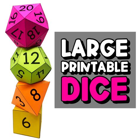 math resources large printable dice templates dice template math resources cool math tricks