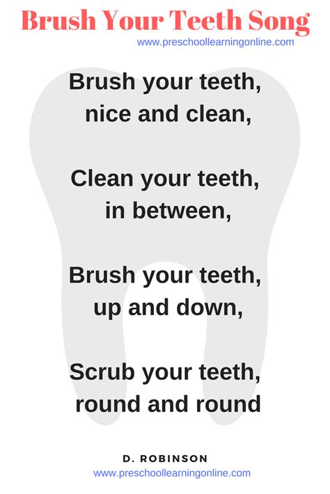 Brush Your Teeth Song Dental Health Theme Dental Health Month