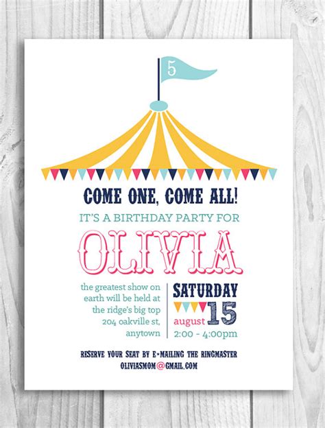 Free Printable Big Top Circus Party Invitation Free Printable Party Images