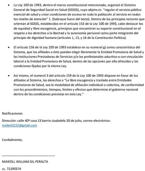 Modelo De Carta De Peticion A Una Eps Thomas Rivera Ejemplo De Carta