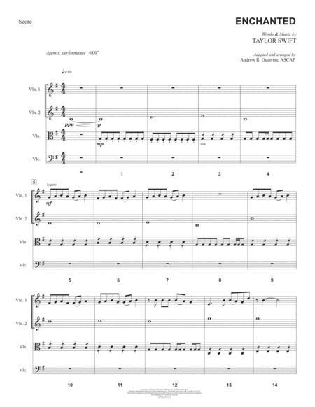 Enchanted By Taylor Swift Digital Sheet Music For Score And Parts