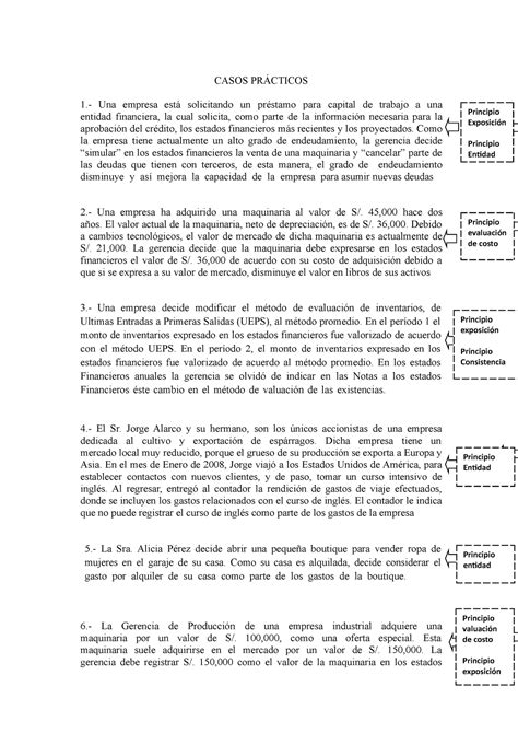 Caso Práctico Principios de Contabilidad ejercicios resueltos CASOS