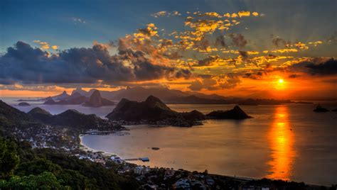 Rio At Sunset Sunset At Rio De Janeiro View From