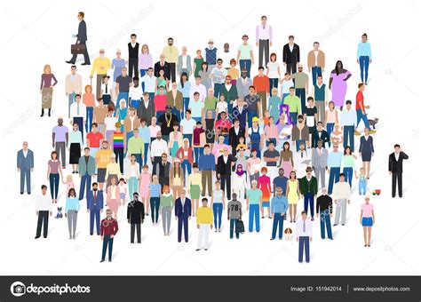 Crowd Of Different People Vector Illustration Stock Vector Image By