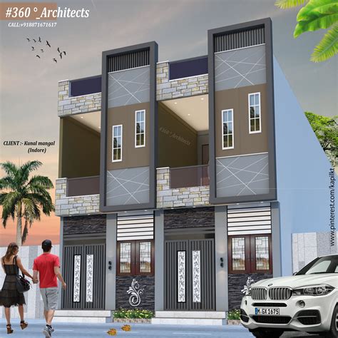 Balcony Grill Design Row House House Elevation Indore Bungalow