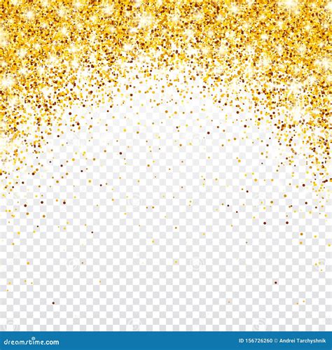 Sparkling Golden Glitter On Transparent Vector Background Falling
