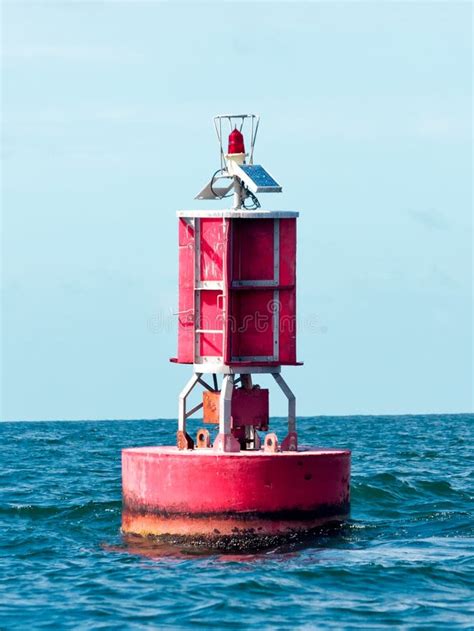Floating Red Buoy At Mid Of Sea Stock Photo Image 26561794