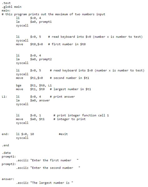 Assembly Language Mips Write An Assembly Program To Chegg Com