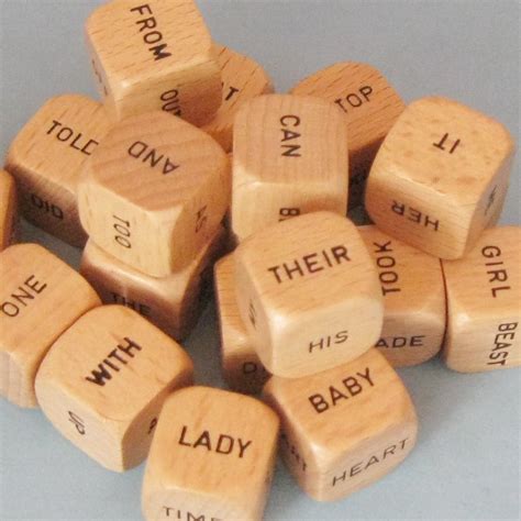 Vintage Wood Wooden Word Dice Word Cubes Word Block Word