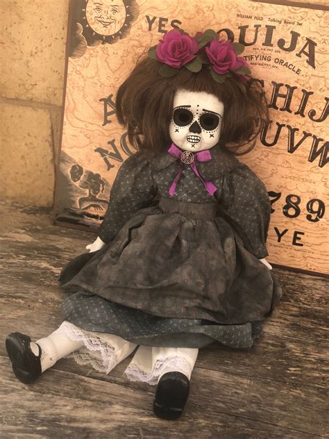 Ooak Dod Sitting Flower Spiderweb Creepy Horror Doll Art By Christie