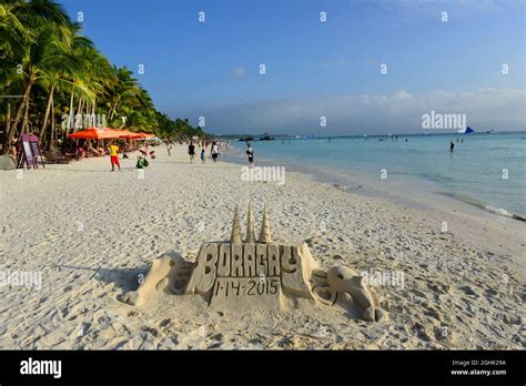 The Pristine White Sand Beach On Boracay Island Aklan Province The