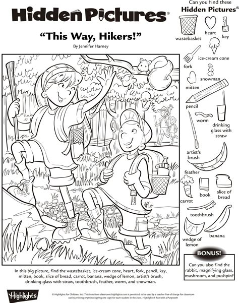 Hidden Pictures Free Printable Worksheets