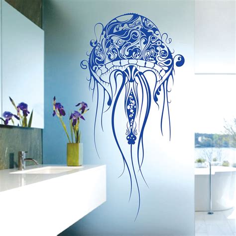Beautiful X Large Jellyfish Bathroom Vinyl Wall Decals Art Stickers