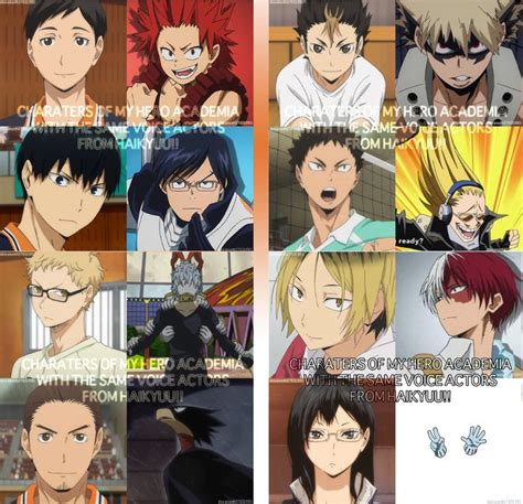 Characters Of My Hero Academia With The Same Voice Actors From Haikyuu Anime Fandom Haikyuu