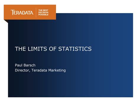 The Limits Of Statistics In Business Ppt