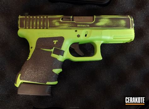 Distressed Green Black Glock 30s Handgun By Jeffrey Gibbs Cerakote